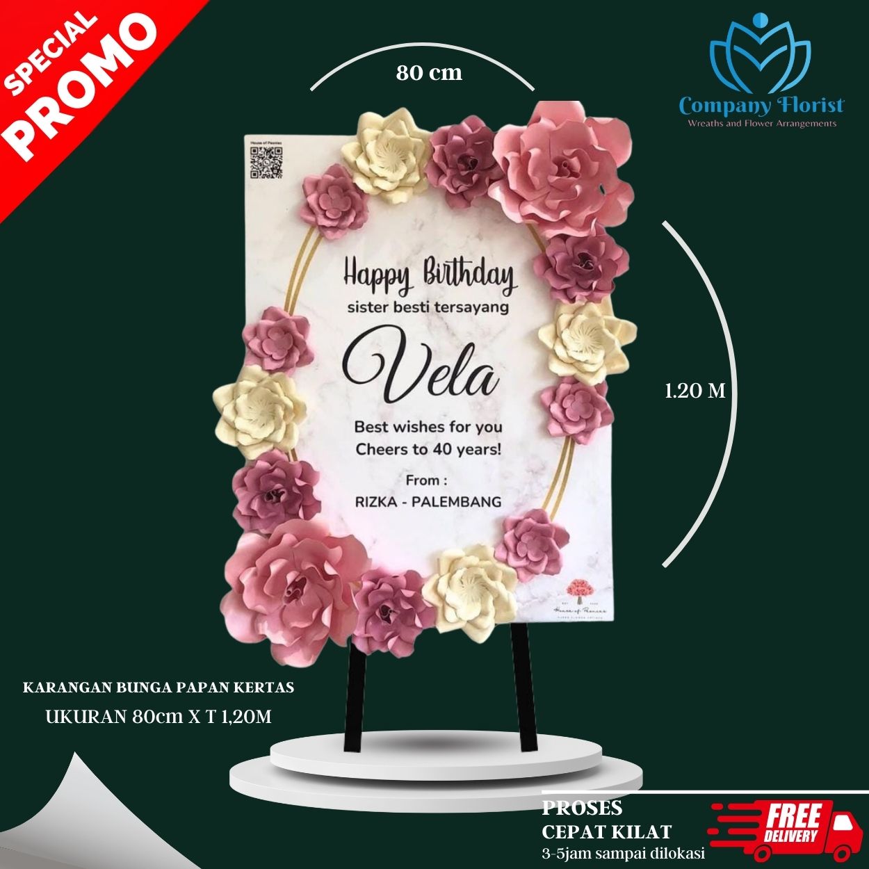 Papan Bunga Kertas Alam Sutera – Company Florist